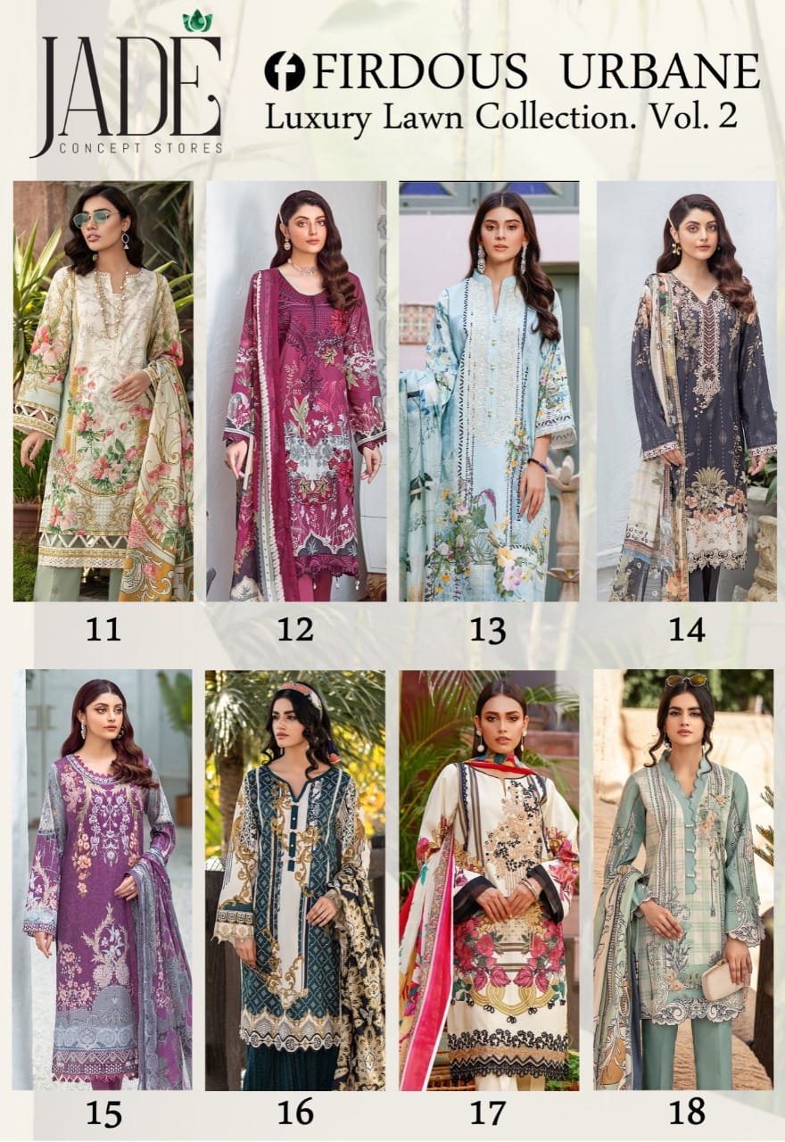 Firdous Urbane Luxury Lawn Collection 2 Casual Wear Karachi Cotton Dress Material Collection